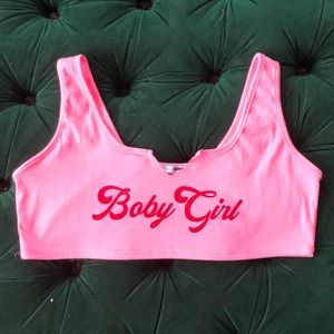 Bubblegum pink super crop top